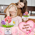 Handmade Crochet Flower Pot — "Mom I Love You" Mother's Day Gift