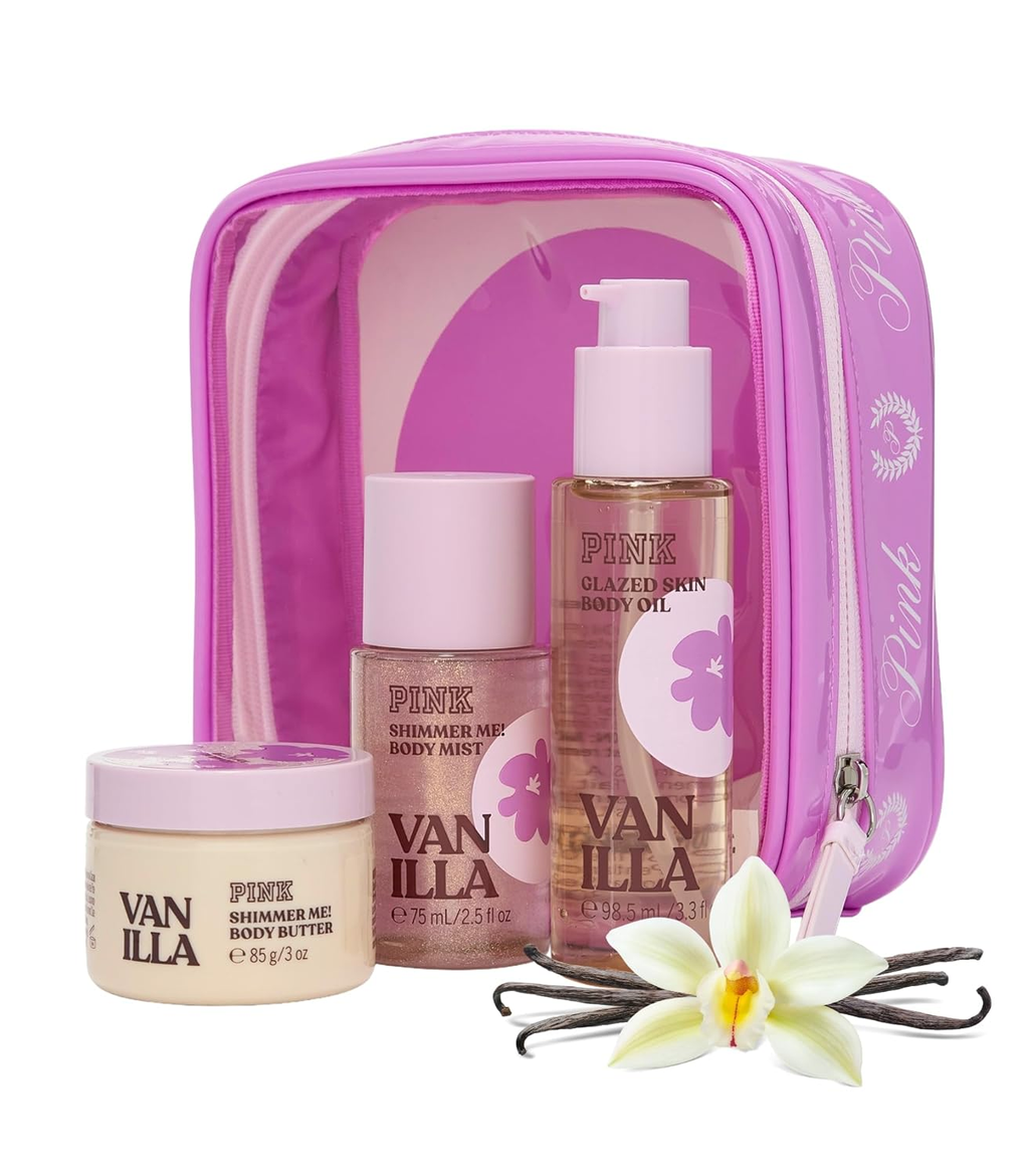 Victoria's Secret PINK Vanilla Gift Set – Body Mist, Body Oil & Body Butter