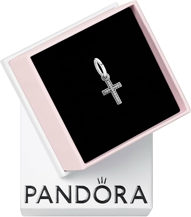 PANDORA Sparkling Cross Dangle Charm — Sterling Silver with Cubic Zirconia