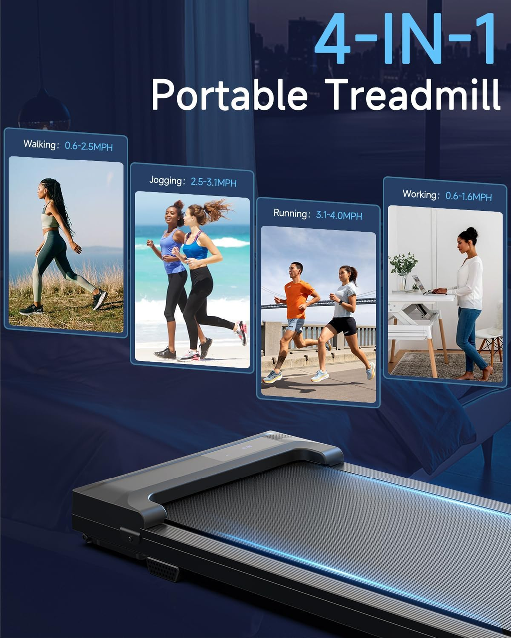 Buztrio Walking Pad Treadmill — Under Desk Portable Mini Treadmill with Remote & Adjustable Speed