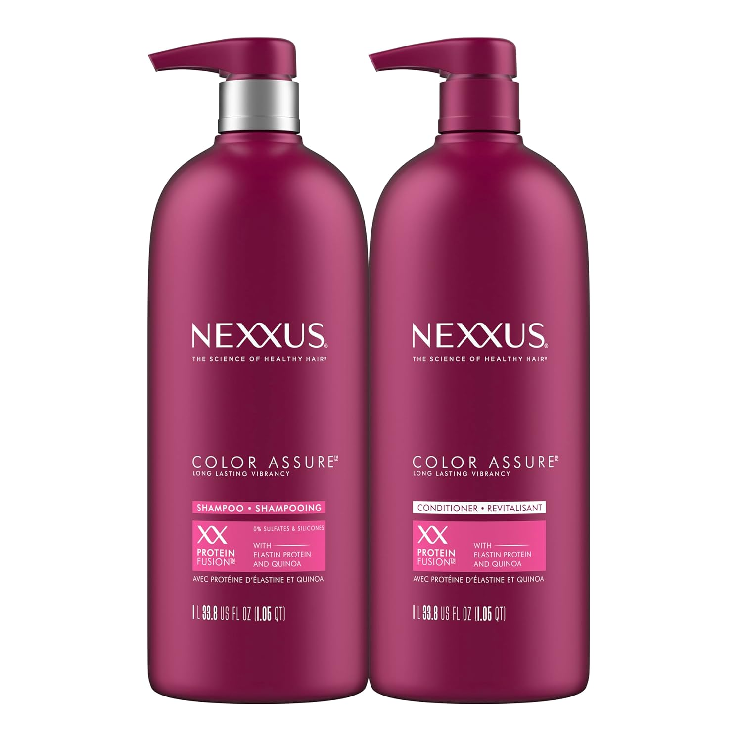 Nexxus Color Assure Shampoo & Conditioner for Color Treated Hair – 33.8 fl oz Each