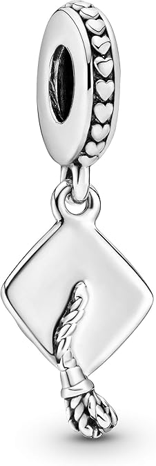 PANDORA Graduation Cap Dangle Charm — Sterling Silver, Moments Compatible
