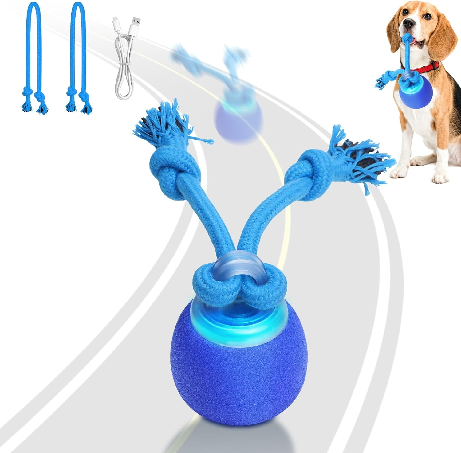 Saolife Interactive Rolling Ball Dog Toy - Motion Activated & USB Rechargeable