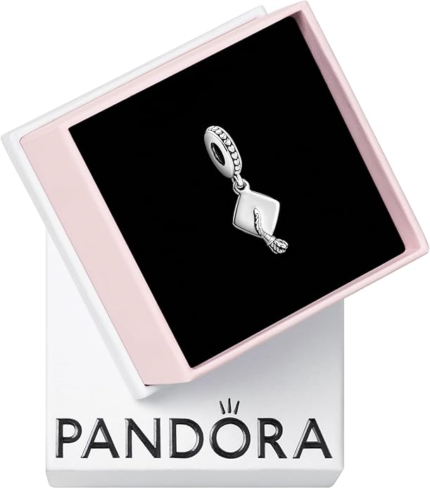 PANDORA Graduation Cap Dangle Charm — Sterling Silver, Moments Compatible
