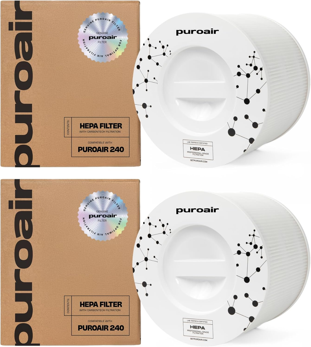 PuroAir 240 Replacement Filter – Genuine HEPA + CarbonTech Air Purifier Filter (2-Pack)