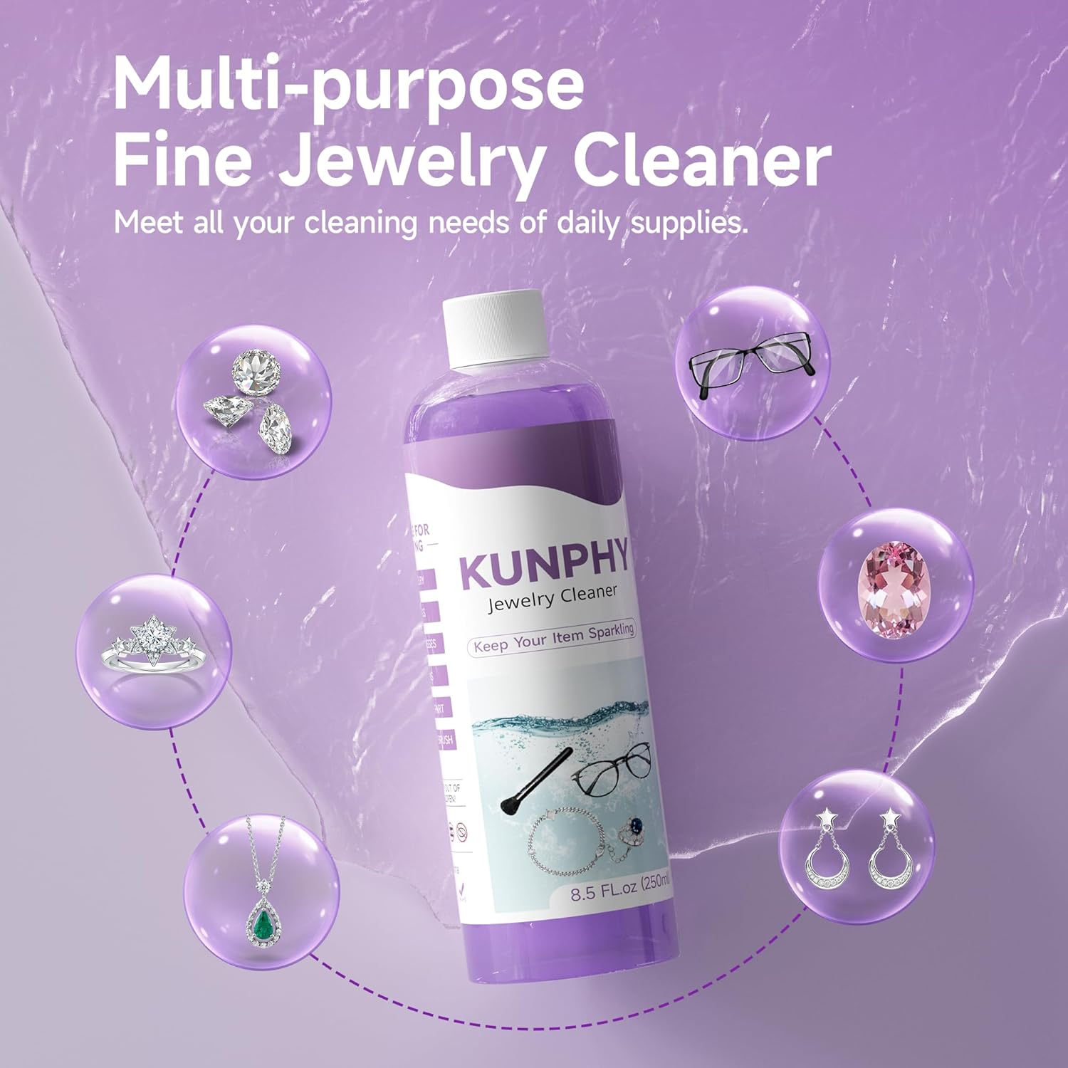 KUNPHY Upgraded Jewelry Cleaner — 8.5 oz (250ml)