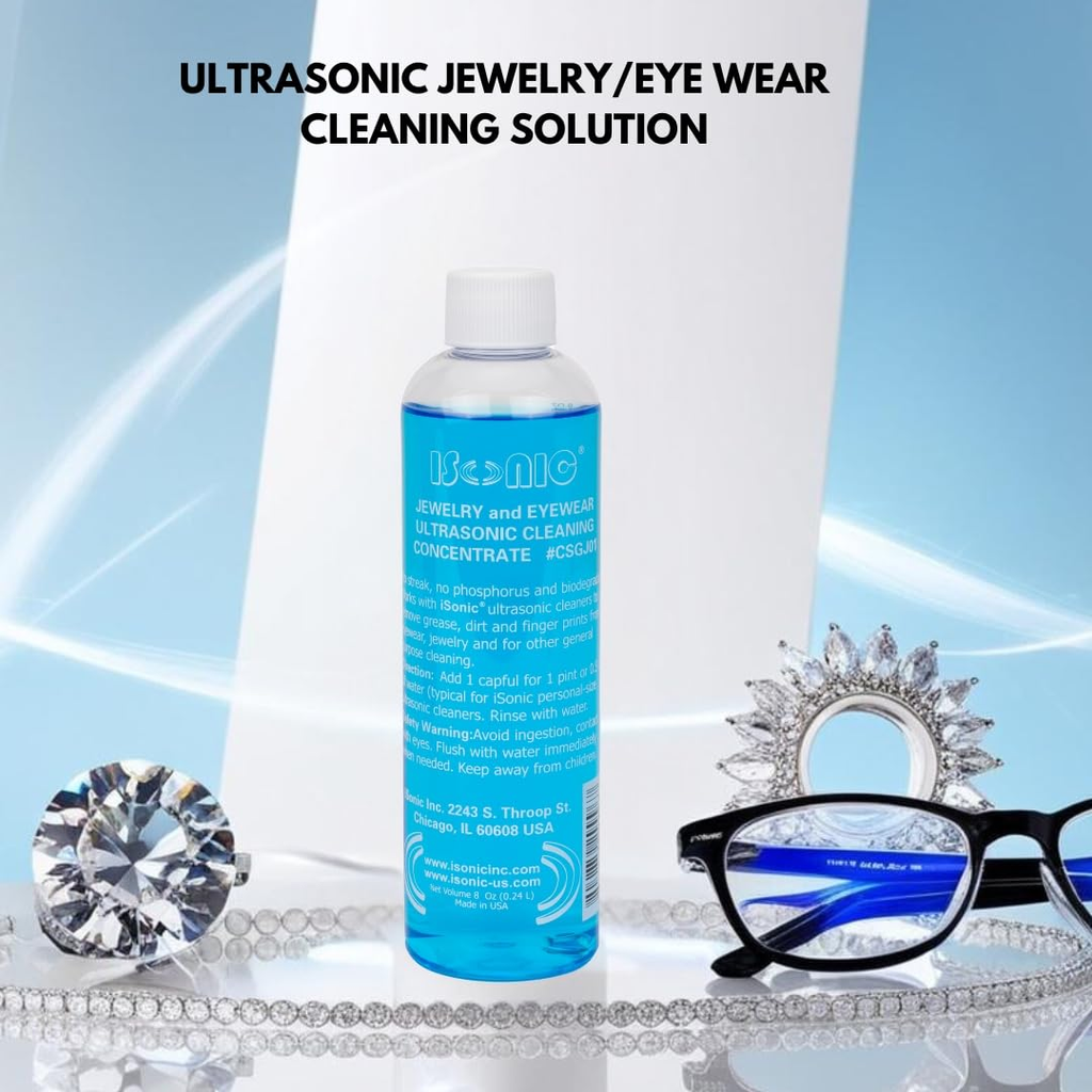 iSonic Ultrasonic Jewelry & Eyeglass Cleaning Solution Concentrate — 8oz