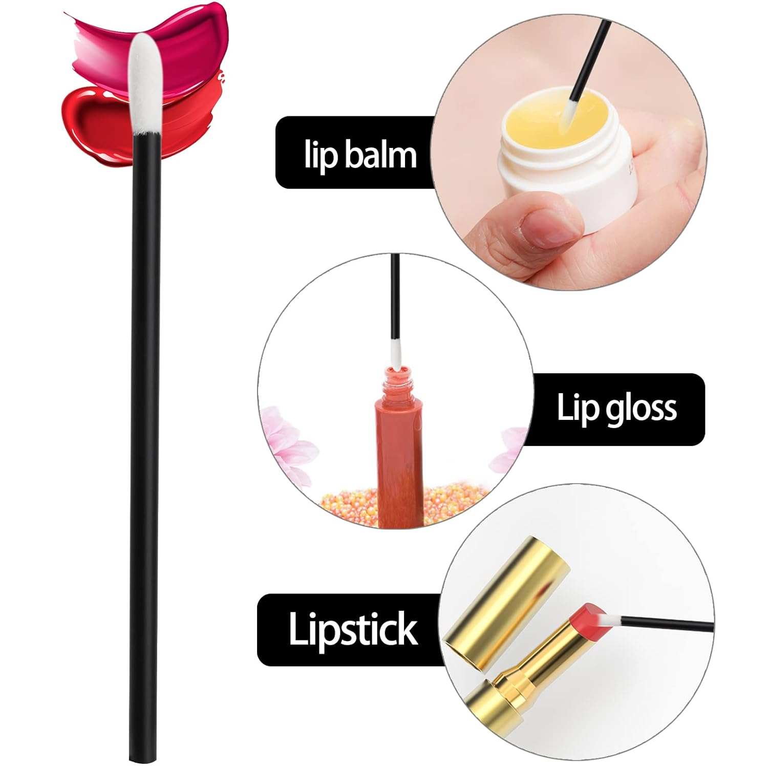 BTYMS 700 Pcs Disposable Lip Wands – Lip Brush Applicators for Lipstick & Gloss