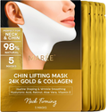 MAREE V Line Lifting Mask with 24K Gold & Collagen – Jawline Shaper, Neck Firming & Tightening, Retinol & Hyaluronic Acid, 5 Masks