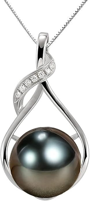NONNYL Tahitian Black Pearl Necklace - Luxury Jewelry Gift for Women