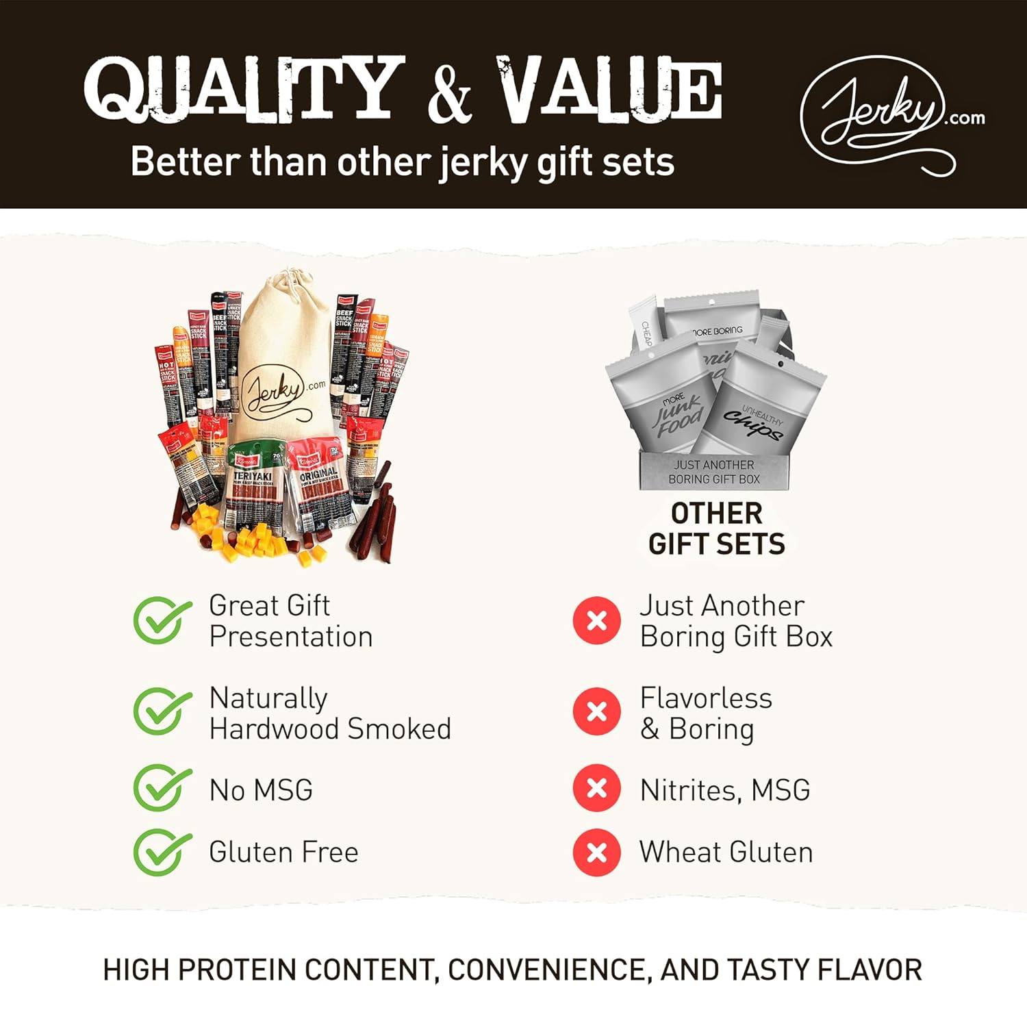Jerky.com 26-Piece Meat Sticks Variety Pack Gift Bag — Gluten Free, Keto, High Protein Snack Gift for Men