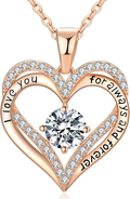 18K Rose Gold "I Love You Forever" Heart Necklace - Luxury Jewelry Gift for Women