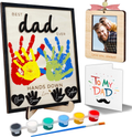 "Best Dad Ever — Hands Down" DIY Handprint Sign Kit — 10" Family Plaque with Acrylic Paint, Photo Frame & Greeting Card