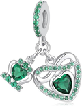 Birthstone Infinity Heart Dangle Charm — 925 Sterling Silver, Pandora Compatible