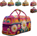 Hippie Van Quilted Duffle Bag – Boho Travel Weekender Bag