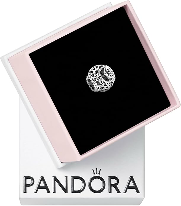 PANDORA Openwork Sun, Stars & Moon Charm — Sterling Silver, Moments Compatible