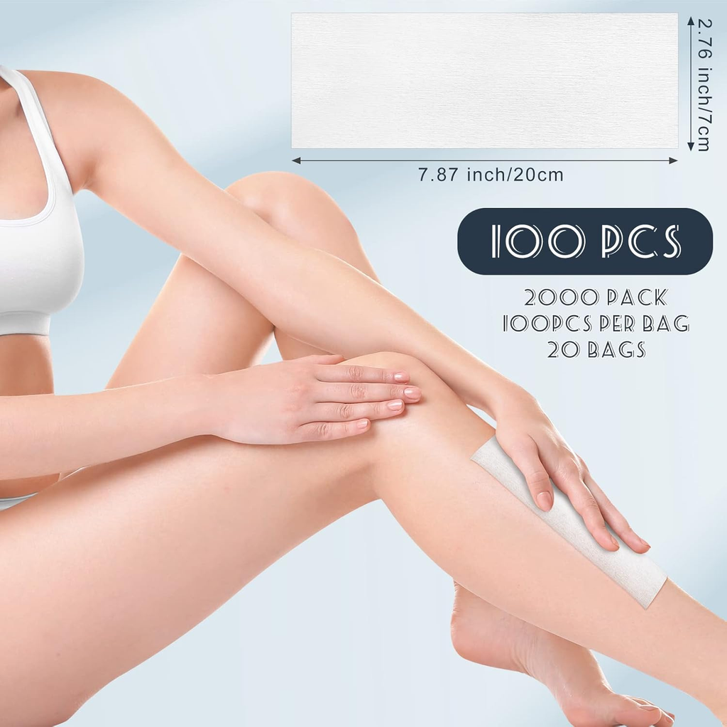 2000 Pcs Large Non-Woven Wax Strips – Body Hair Removal for Women & Men