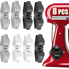 Lancord 8-Pack Kitchen Appliance Cord Organizer - Stick-On Wire Wrapper for Mixers, Coffee Makers & More