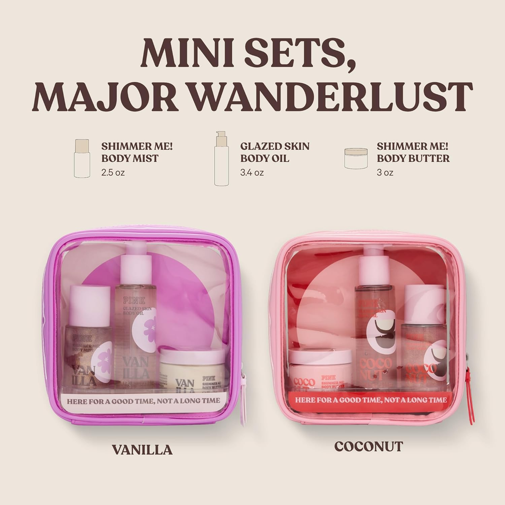 Victoria's Secret PINK Vanilla Gift Set – Body Mist, Body Oil & Body Butter