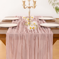 Pink Cheesecloth Table Runner 10FT – Boho Dusty Pink Gauze for Wedding, Baby Shower & Home Decor