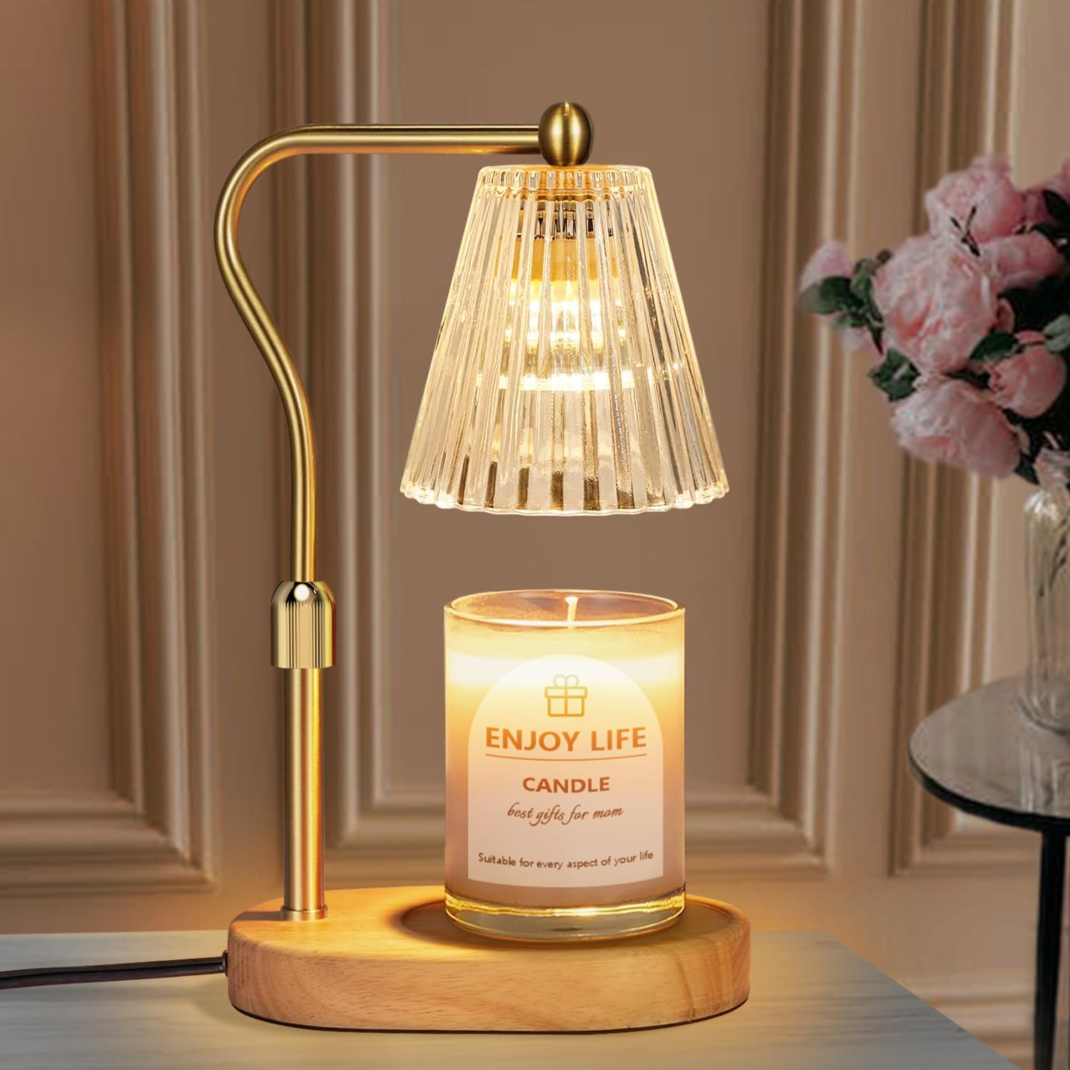 seenlast Candle Warmer Lamp with Timer & Dimmer - Adjustable Height Vintage Home Decor for Scented Jar Candles