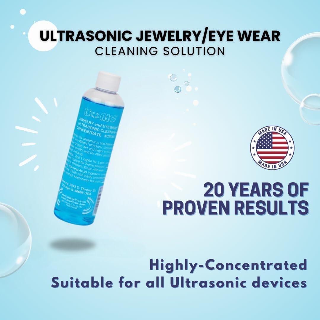 iSonic Ultrasonic Jewelry & Eyeglass Cleaning Solution Concentrate — 8oz
