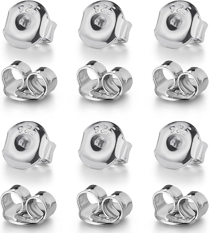 Moconar 925 Sterling Silver Earring Backs — 12PCS Hypoallergenic Replacement Backs for Studs