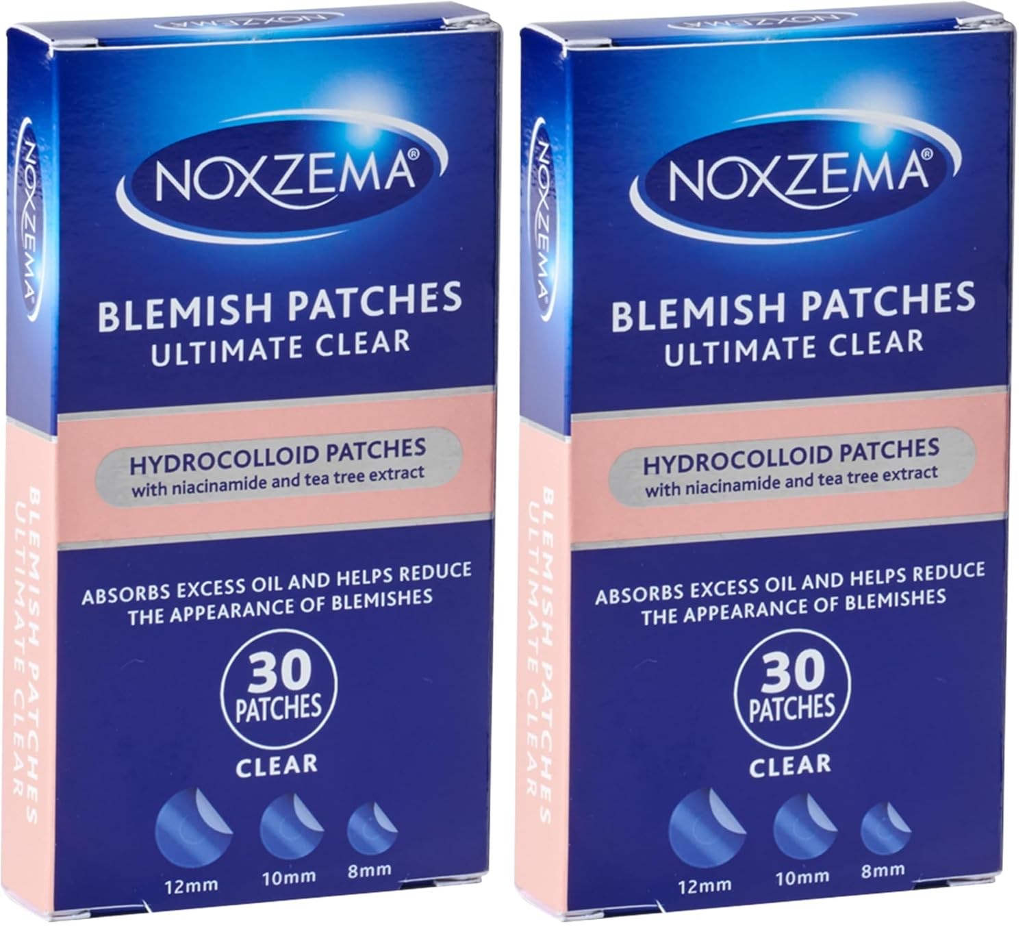 Noxzema Blemish Patches Ultimate Clear – Hydrocolloid Patches with Niacinamide & Tea Tree Extract, 30 Count (Pack of 2)