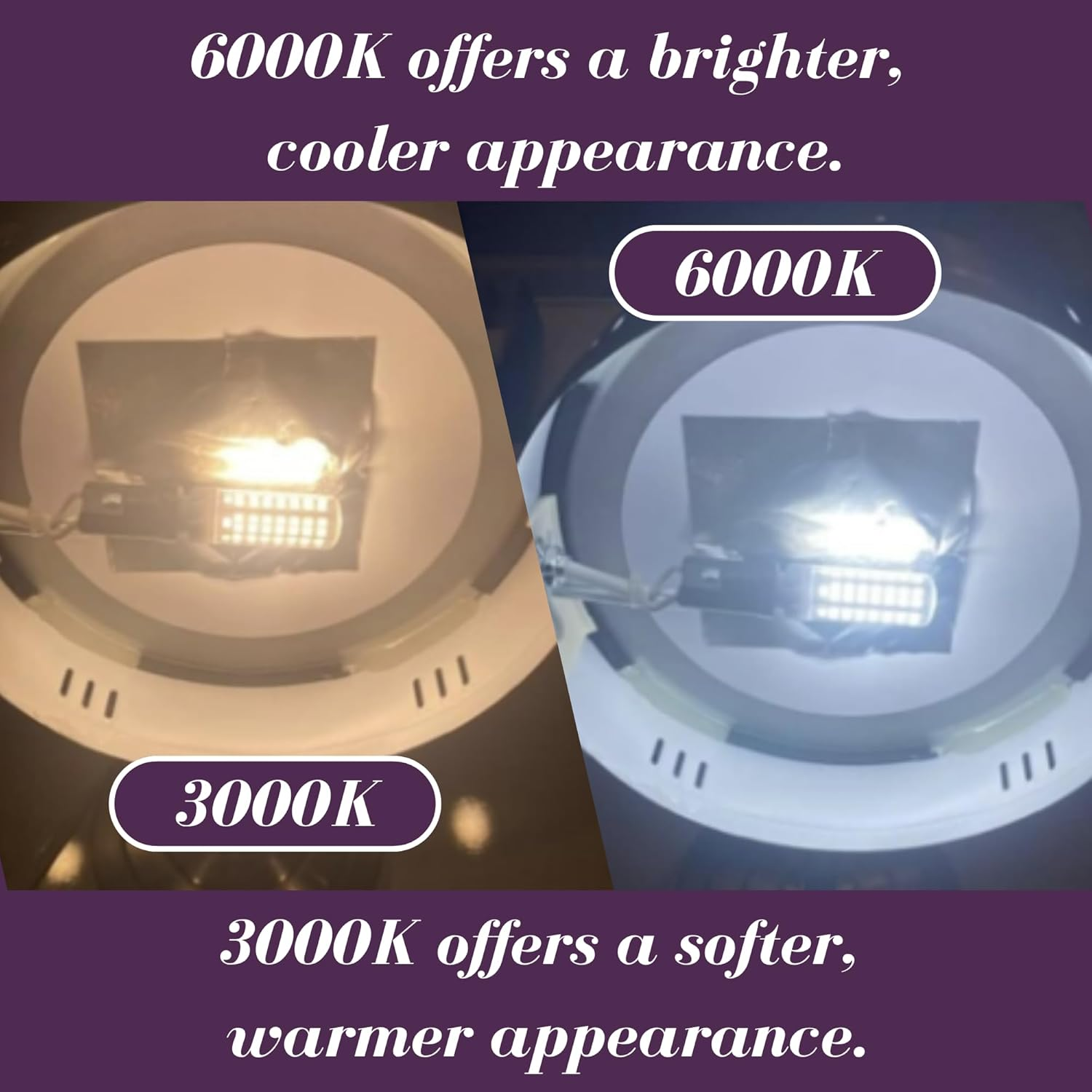 JERDON JLB3060 LED Replacement Light Bulbs for Makeup Mirrors — 3000K & 6000K 2-Pack