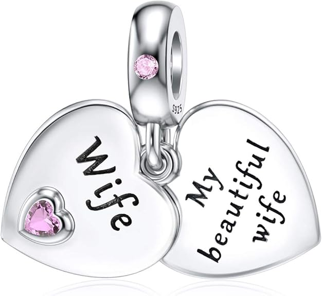 JIAYIQI Double Heart Love Charm — 925 Sterling Silver, Pandora Compatible