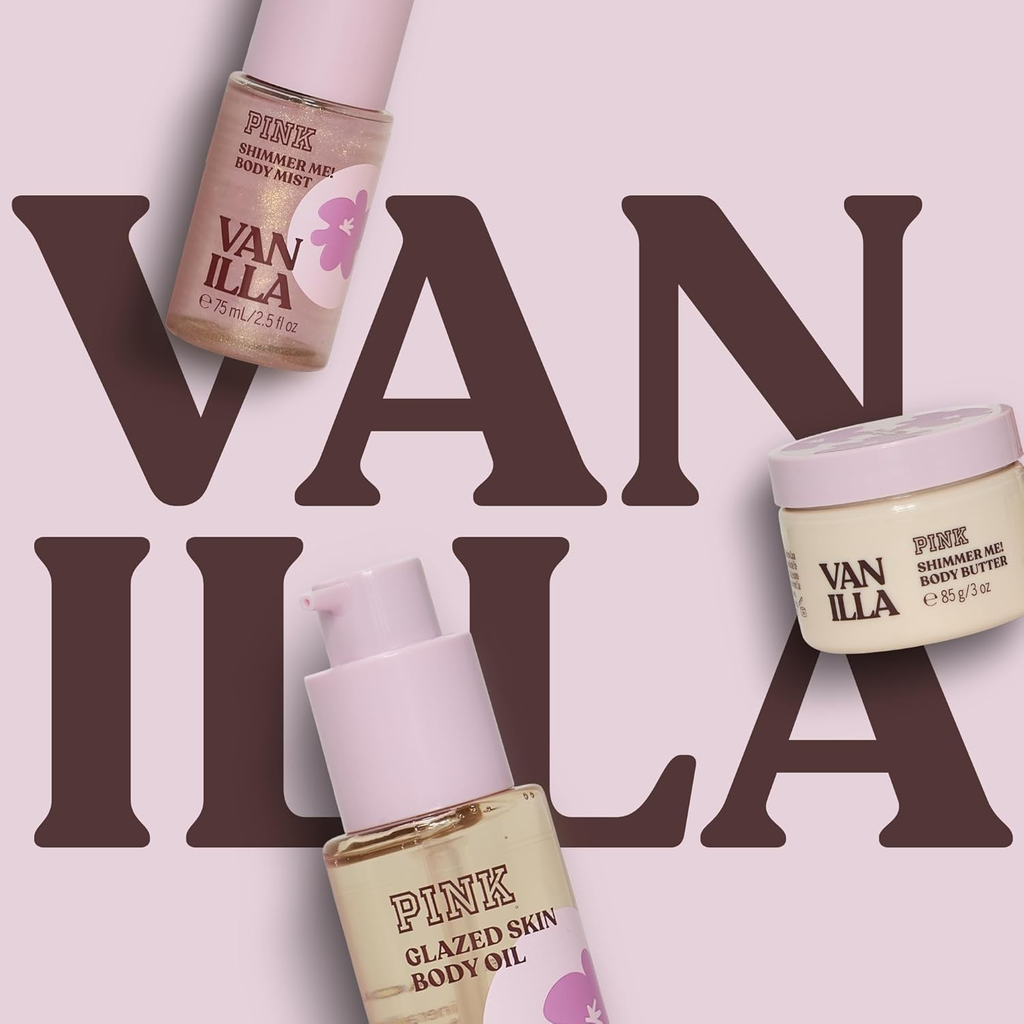 Victoria's Secret PINK Vanilla Gift Set – Body Mist, Body Oil & Body Butter