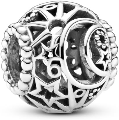 PANDORA Openwork Sun, Stars & Moon Charm — Sterling Silver, Moments Compatible