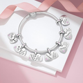 JIAYIQI Double Heart Love Charm — 925 Sterling Silver, Pandora Compatible