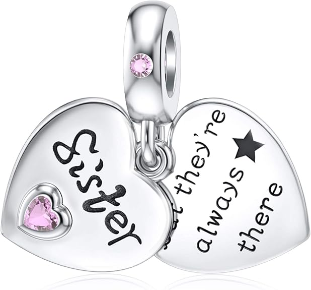 JIAYIQI Double Heart Love Charm — 925 Sterling Silver, Pandora Compatible