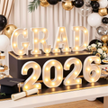 OLANRUN 2026 Graduation Decorations — LED Marquee Light Up Letters GRAD 2026 (8 Pcs)