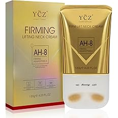 Ycz AH-8 Neck Firming Cream with Roller - Anti-Aging Peptide & Collagen for Crepey Skin
