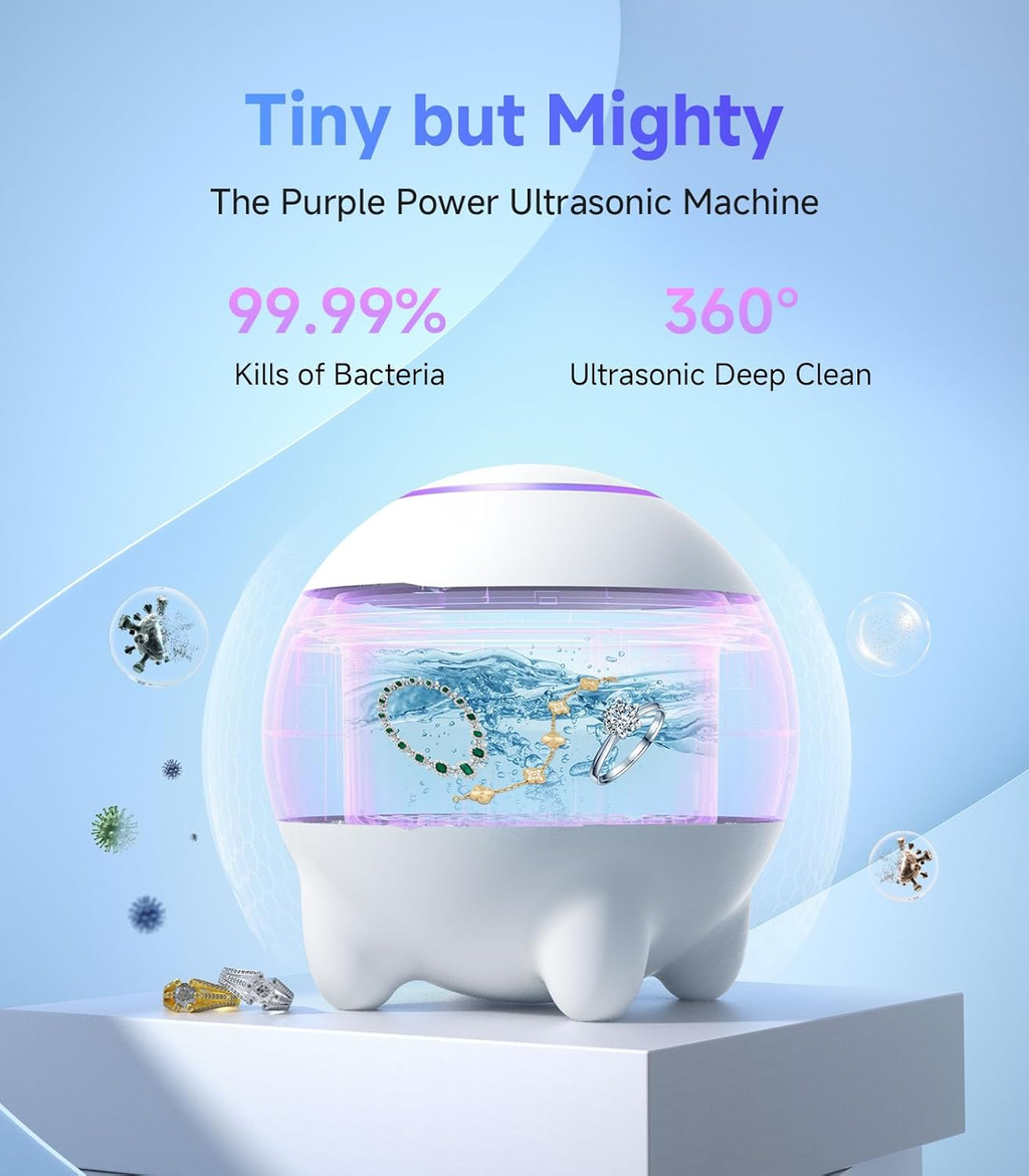 Ultrasonic Jewelry Cleaner Machine — 45KHz Professional Deep Cleaner