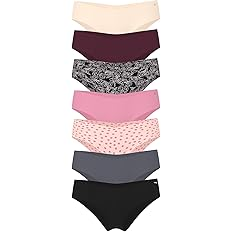 Seamless High Waisted Underwear for Women – Wave Edge No Show Bikini Panties Pack (Assorted Colors)