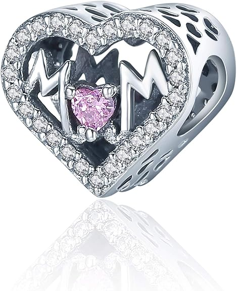 Linorui 925 Sterling Silver Charm — I Love You to the Moon and Back, Pandora Compatible
