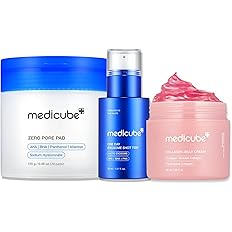 medicube Affordable Trio for Pore & Texture Care – Zero Pore Pads, Exosome Serum & Collagen Jelly Cream