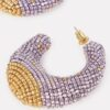 Susana Vega Torra Beaded Open Hoop Earrings — Purple