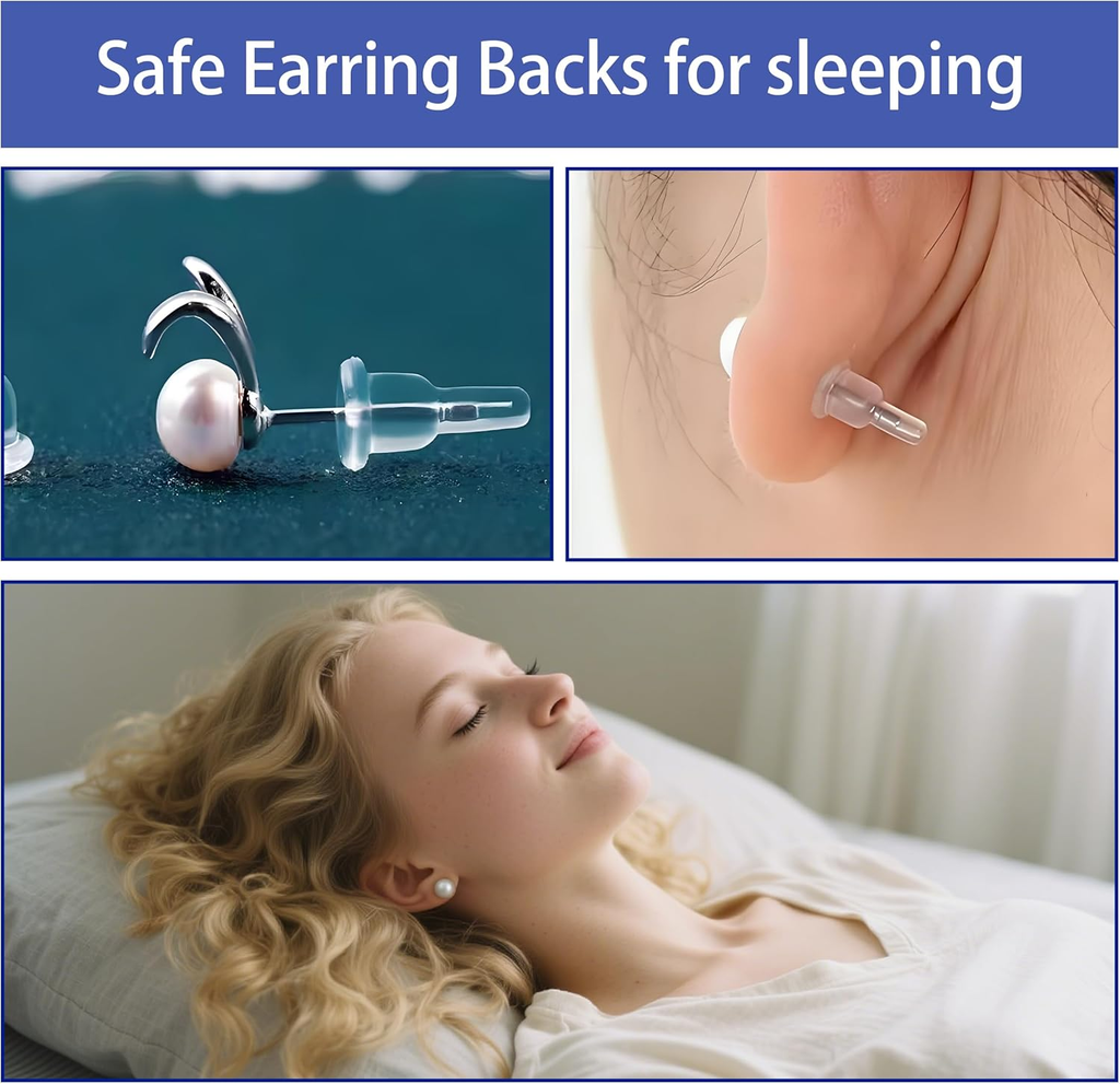 Silicone Transparent Earring Backs — 50PCS Earring Stoppers & Stabilizers