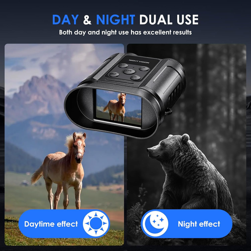 4K Night Vision Goggles Binoculars — 40MP, 8X Zoom, 7-Level IR, 32GB Card Included, Photo & Video Capture