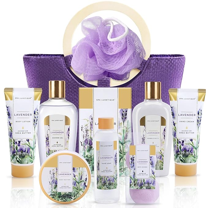 Spa Luxetique 10-Piece Lavender Spa Gift Basket - Bath & Body Set for Women