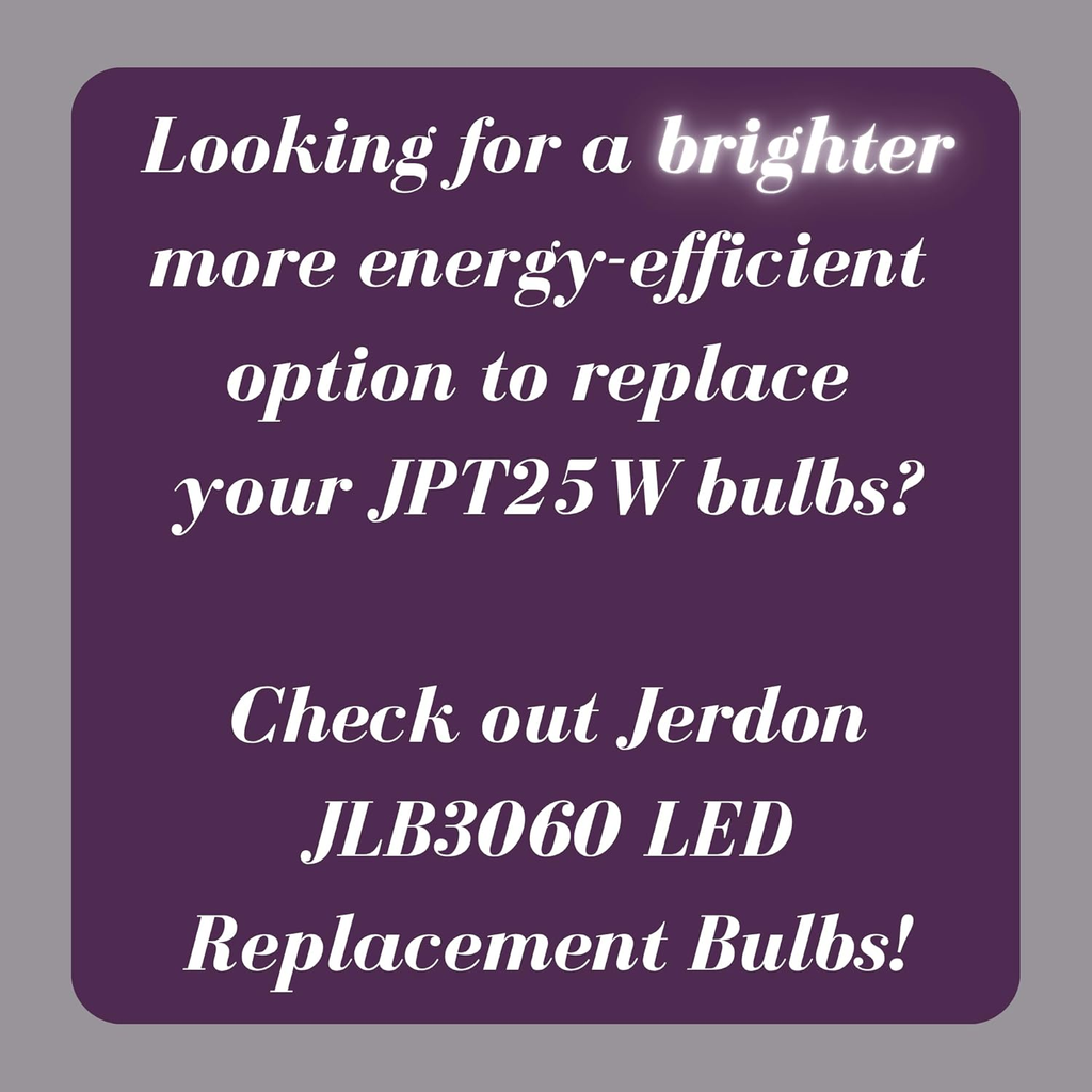 JERDON JLB3060 LED Replacement Light Bulbs for Makeup Mirrors — 3000K & 6000K 2-Pack