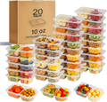 Pawbena 20-Pack Reusable Snack Containers with Lids – Double Compartment Meal Prep & Portion Control Containers for Travel