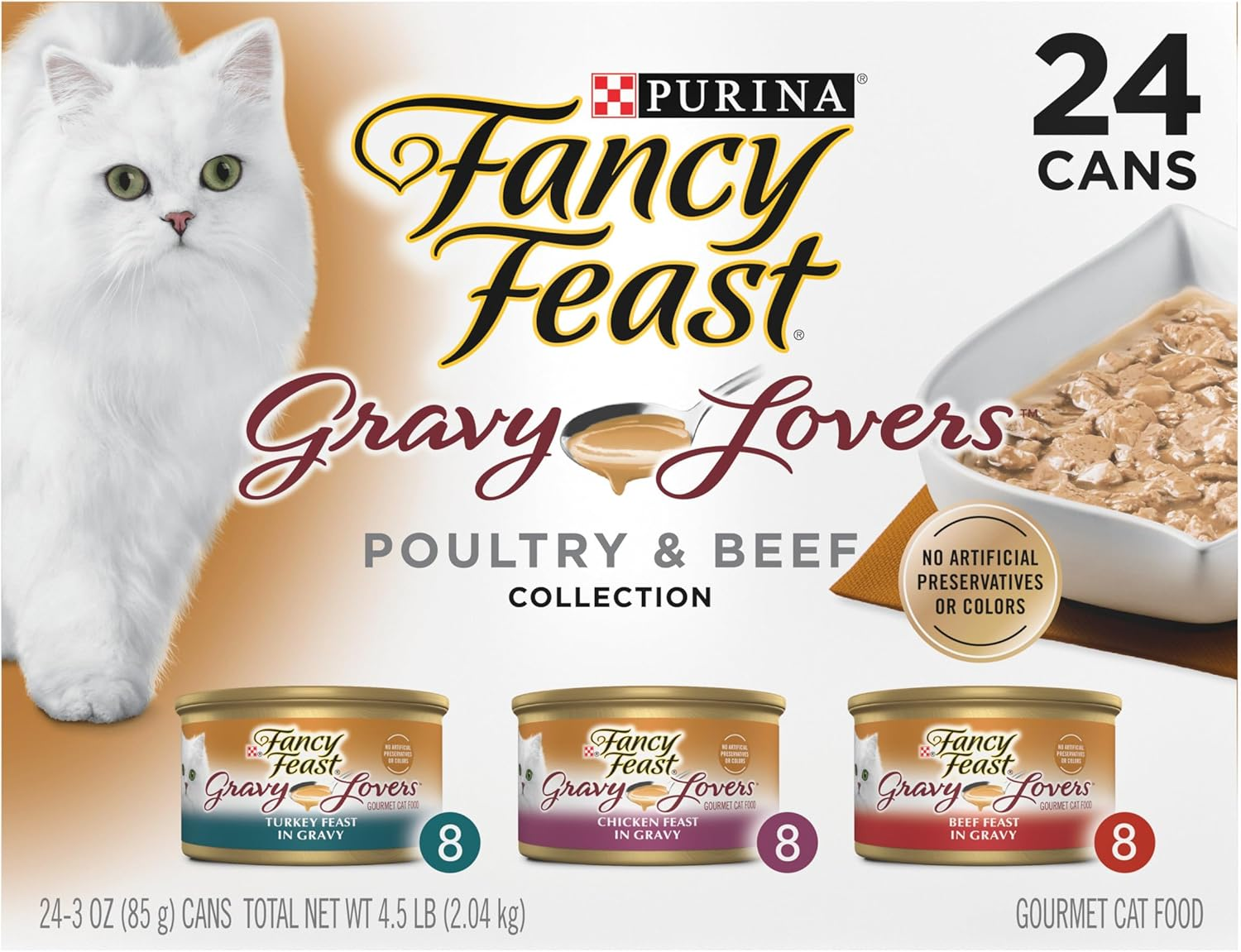 Purina Fancy Feast Gravy Lovers Wet Cat Food Variety Pack (24 Cans)