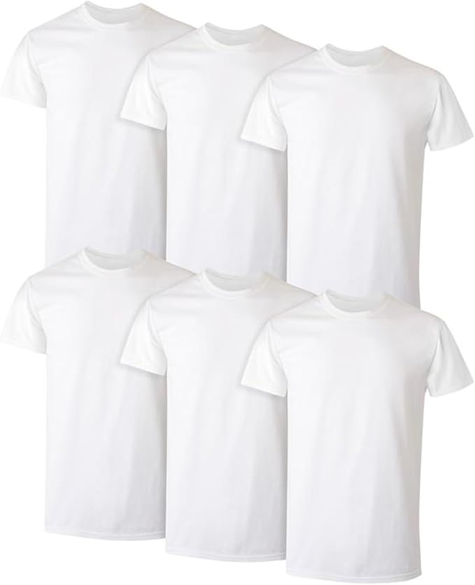Hanes Men's Stay-Tucked Soft Cotton Undershirts – White/Black/Assorted Multipacks