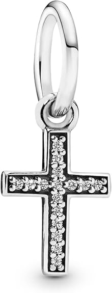 PANDORA Sparkling Cross Dangle Charm — Sterling Silver with Cubic Zirconia