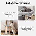 Veehoo Couch Corner Cat Scratcher with Tall Cat Bed & Climbing Posts